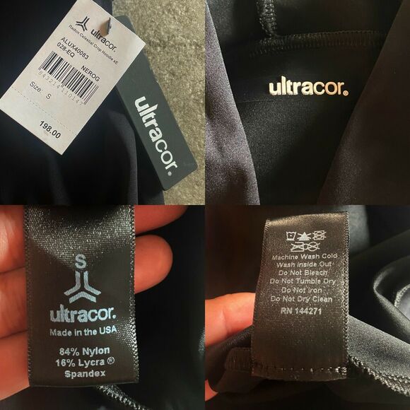 ULTRACOR Black Hoodie Radon Celestial Crop Nero Metal Sweatshirt Lounge Small - Picture 4 of 5